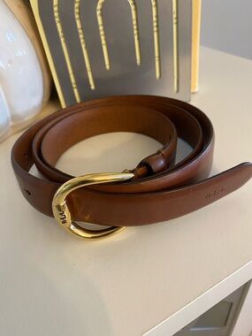 RLL Vintage Lauren Ralph Lauren Mens Brown Leather Belt XL 47 Length